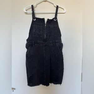 Corduroy Black Overall Dress